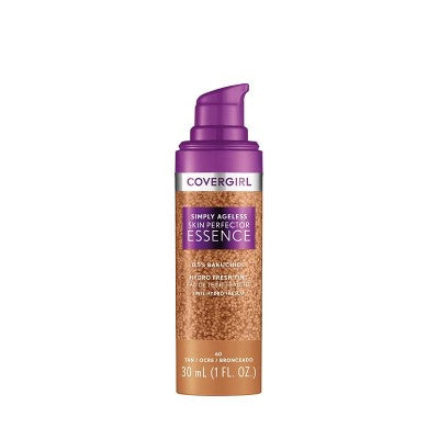 COVERGIRL Simply Ageless Skin Perfector Essence Vegan Foundation 60 Tan 1 fl oz - Imperfect Container