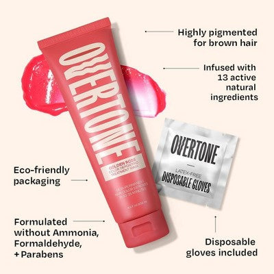 Overtone Golden Rose Hair Mask Semi-Permanent Hair Dye & Color Conditioner - New