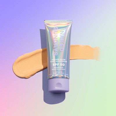 Naked Sundays Golden Glow Body Sunscreen SPF50+ 100ml - Imperfect Box