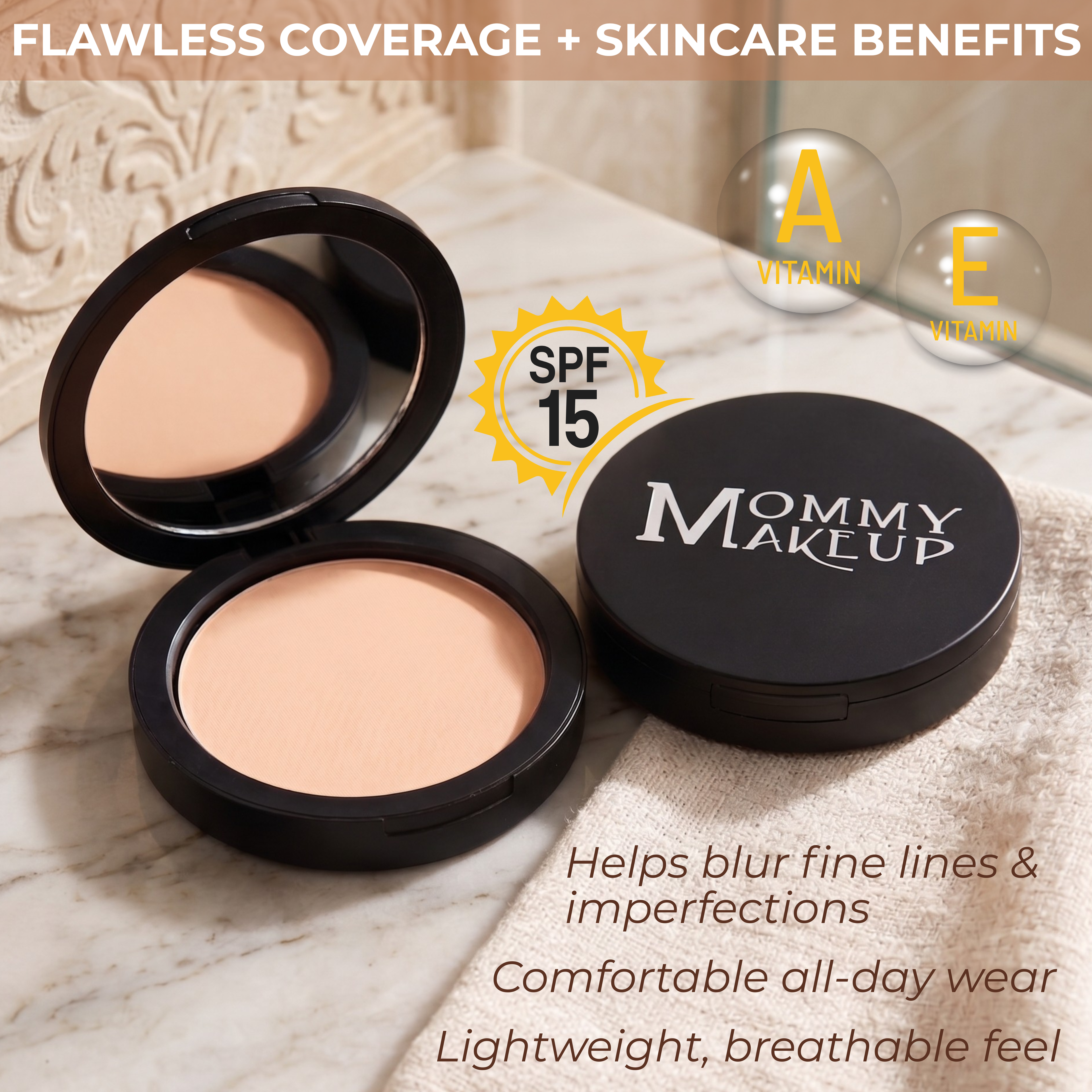 Mineral Dual Powder Foundation SPF15 (0.40 oz.) - TOASTED (Medium Dark Tan)