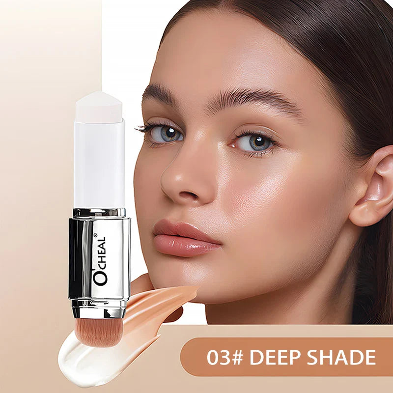O'CHEAL Temperature Changing Foundation Stick Facial Coverage Blemishes Pores Double-Headed Face Matte Makeup Foundation Cream