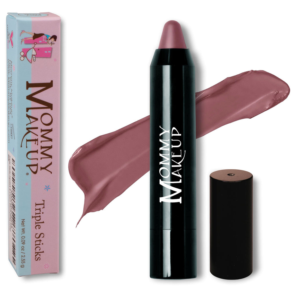 Triple Sticks Lipstick, Cream Blush, and Treatment in Toasted Berry