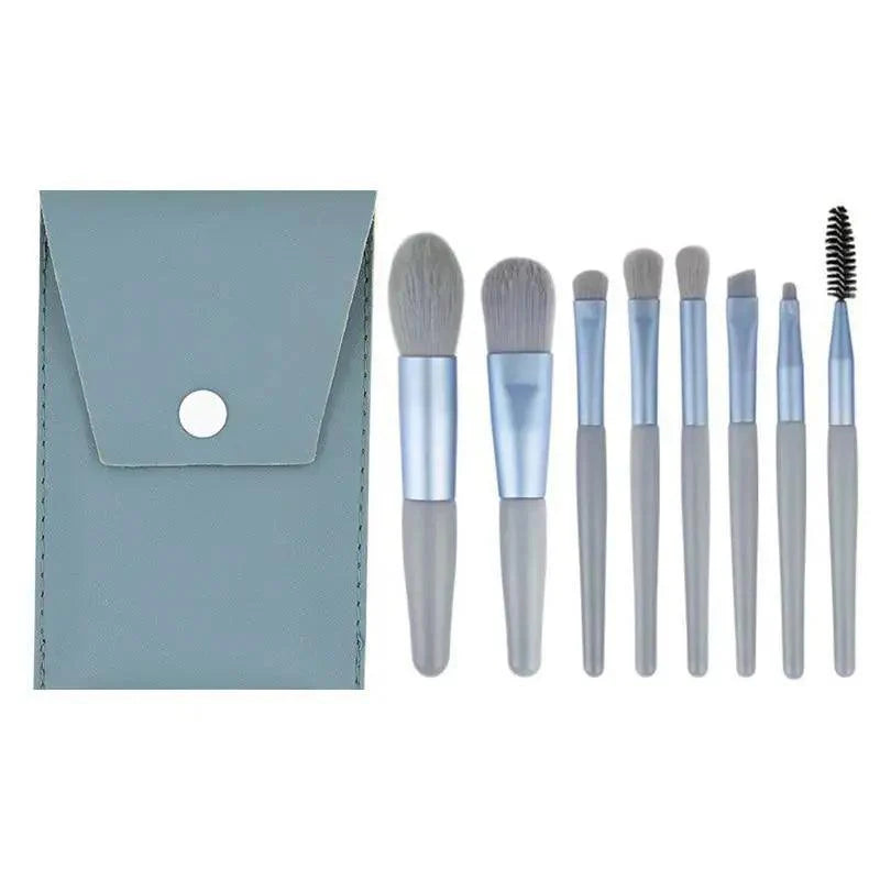 Super Luxury Quality Amazing 8Pcs Mini Travel Portable Soft Makeup Brushes Set Cosmetic Powder Eye Shadow Foundation Blush Blending Beauty Make Up Brush Tool