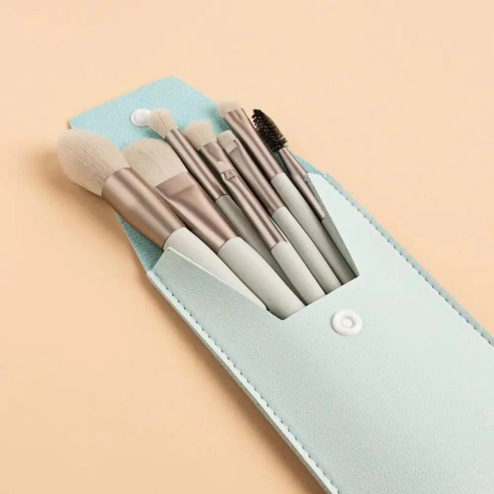 Super Luxury Quality Amazing 8Pcs Mini Travel Portable Soft Makeup Brushes Set Cosmetic Powder Eye Shadow Foundation Blush Blending Beauty Make Up Brush Tool