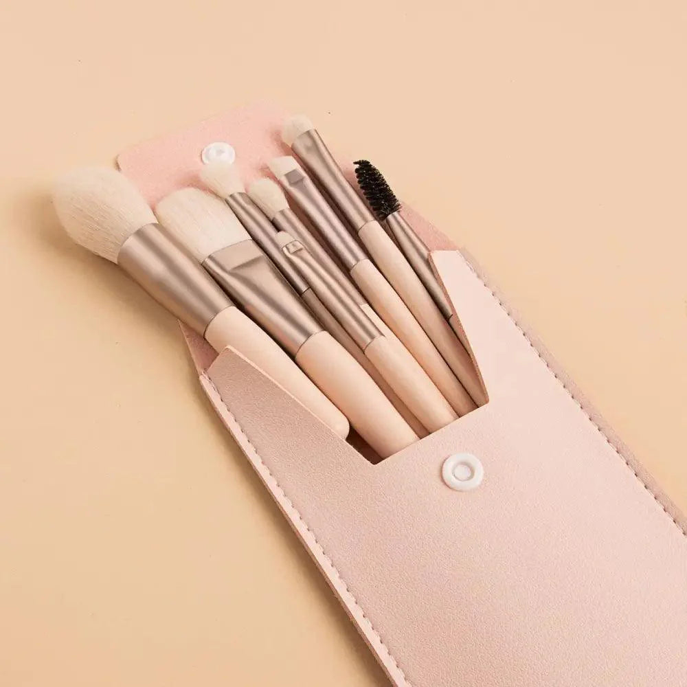 Super Luxury Quality Amazing 8Pcs Mini Travel Portable Soft Makeup Brushes Set Cosmetic Powder Eye Shadow Foundation Blush Blending Beauty Make Up Brush Tool