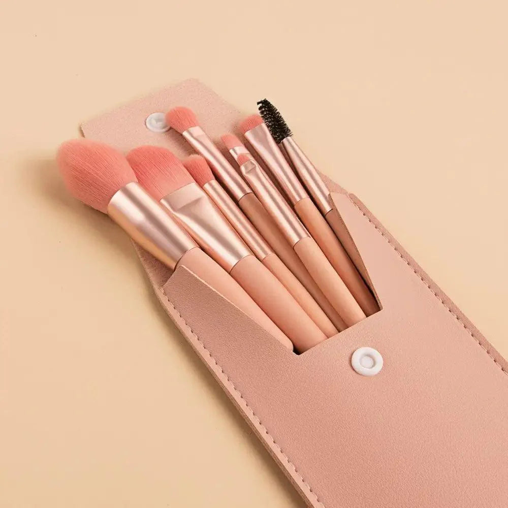 Super Luxury Quality Amazing 8Pcs Mini Travel Portable Soft Makeup Brushes Set Cosmetic Powder Eye Shadow Foundation Blush Blending Beauty Make Up Brush Tool