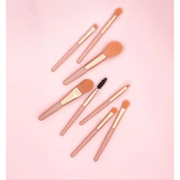 Super Luxury Quality Amazing 8Pcs Mini Travel Portable Soft Makeup Brushes Set Cosmetic Powder Eye Shadow Foundation Blush Blending Beauty Make Up Brush Tool